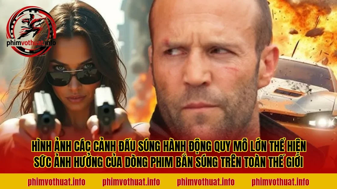 Hình ảnh các cảnh đấu súng hành động quy mô lớn thể hiện sức ảnh hưởng của dòng phim bắn súng trên toàn thế giới
