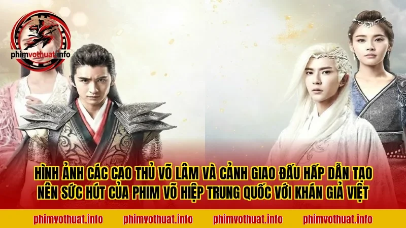 Hình ảnh các cao thủ võ lâm và cảnh giao đấu hấp dẫn tạo nên sức hút của phim võ hiệp Trung Quốc với khán giả Việt