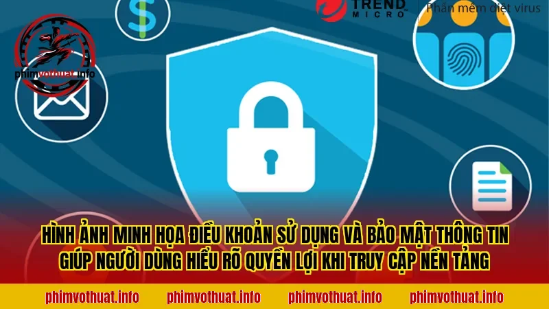 Hình ảnh minh họa điều khoản sử dụng và bảo mật thông tin giúp người dùng hiểu rõ quyền lợi khi truy cập nền tảng