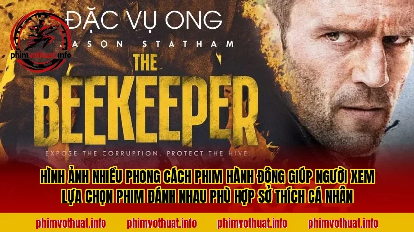 Hình ảnh nhiều phong cách phim hành động giúp người xem lựa chọn phim đánh nhau phù hợp sở thích cá nhân